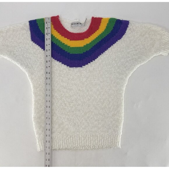 Vtg Western Connection Women’s Pride Rainbow Chunky Knit Dolman Slv Sweater Sz S - Picture 6 of 7